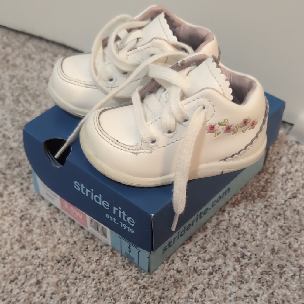 Stride Rite Emilia Boot with Pink Floral Accent